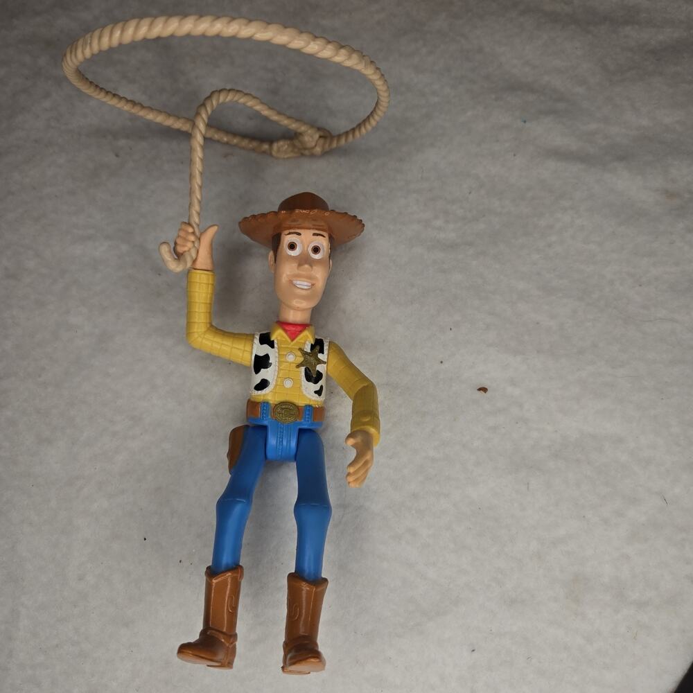 Pre Owned Disney Toy Story Action Figure Woody 1995 Spinning Rope